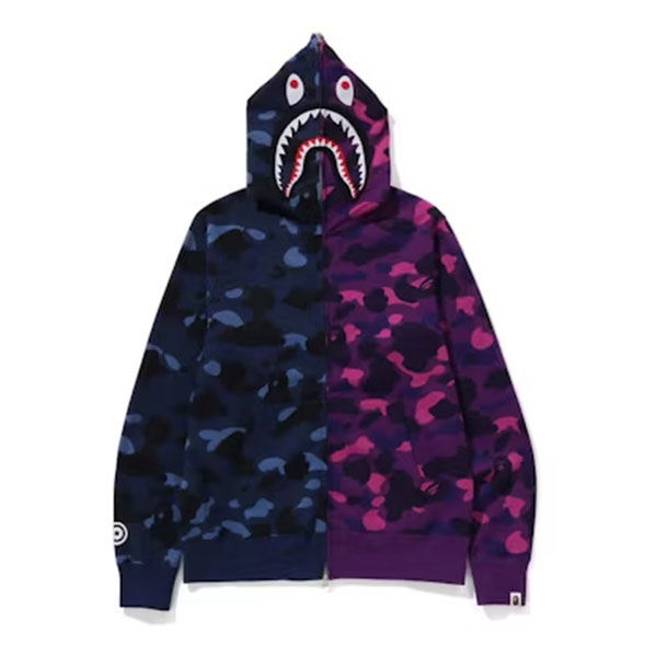BAPE Color Camo Separate Shark FZ Hoodie AA18014002