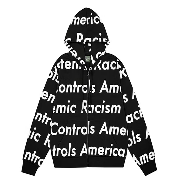 Denim Tears x Arthur Jafa Systemic Racism Controls America Zip Up Hoodie AA30003002