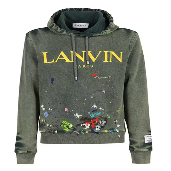 Lanvin X Gallery Dept. Logo Hoodie With A Worn Effect And Paint Marks AA40006005