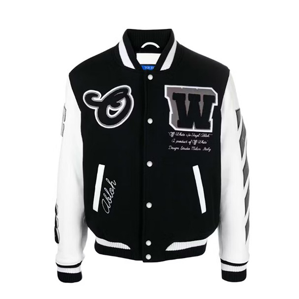 OFF-WHITE Lea Applique Varsity Jacket AB08021023