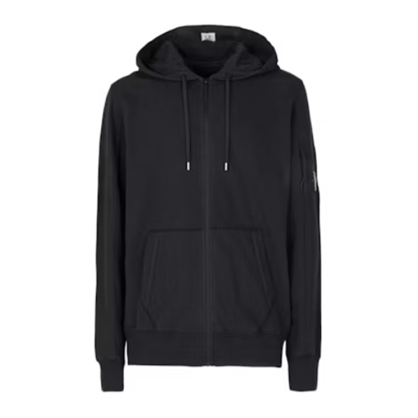 C.P. Company Light Fleece Zipped Hoodie Black AA35034011