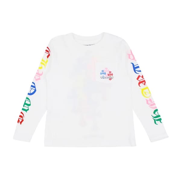 Chrome Hearts Kids Multicolor Cemetery Cross L/S T-shirt White AO75032028