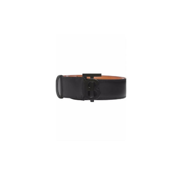 Burberry Leather TB Monogram Buckle Belt Black/Orange DO65210004