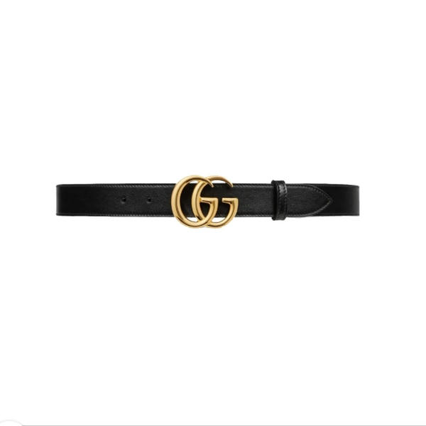 Gucci GG Marmont Belt Shiny Buckle 1 Width Black DO60206020