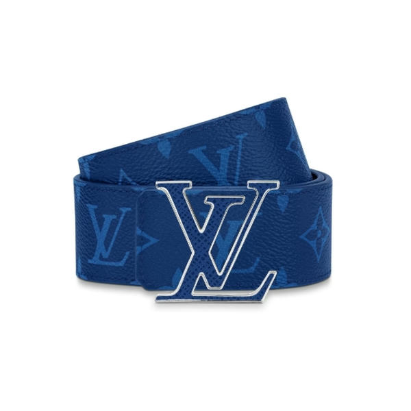 Louis Vuitton LV Initiales Reversible Belt Monogram Cobalt Taiga 40MM Blue DA80207005