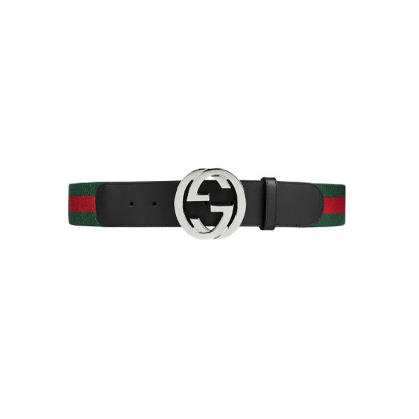 Gucci Web Belt with G Buckle Green/Red Web DO65206008