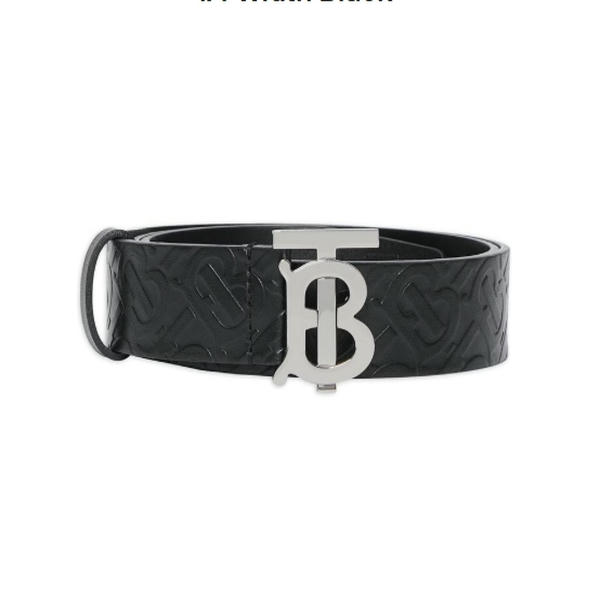 Burberry Monogram Motif Monogram Leather Belt 1.4 Width Black DA80210005