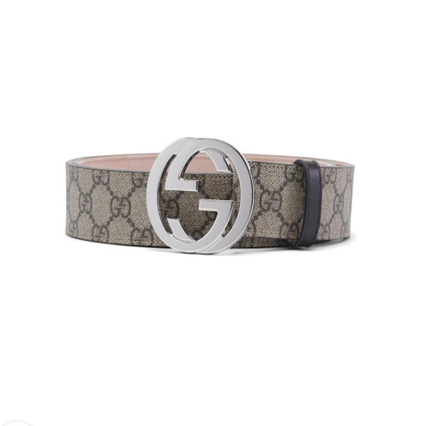 Gucci Belt GG Supreme Interlocking G Buckle 1.5W Beige Ebony/Cocoa DO58206007