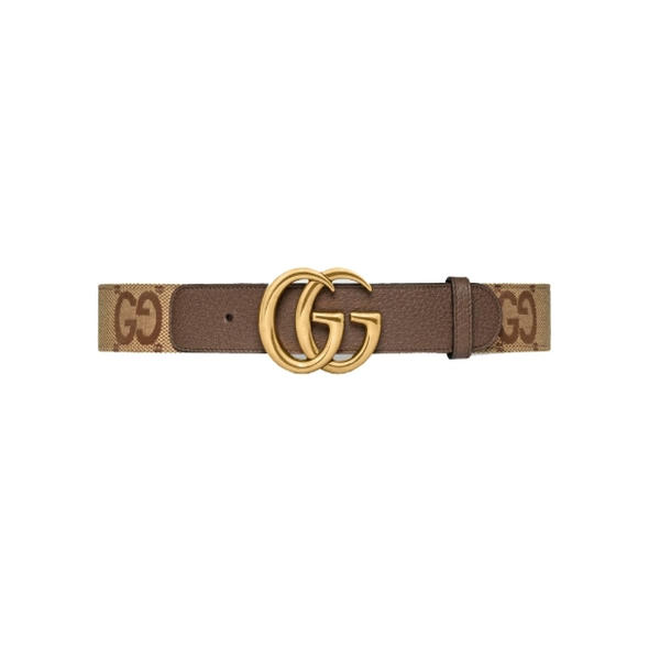 Gucci Jumbo GG Marmont Wide Belt Camel/Ebony DA80206015