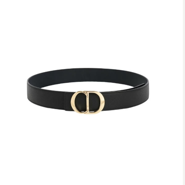 Dior CD Buckle Belt Leather Black/Gold-tone DO58212001