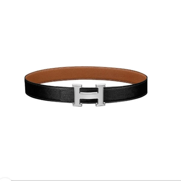 Hermes H Belt Buckle & Reversible Leather Strap 32mm Noir/Gold DO60215001