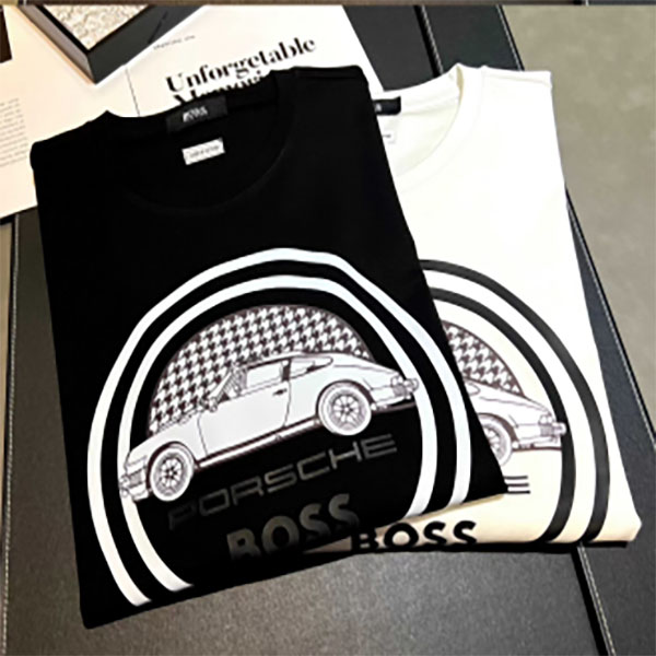 BOSS Porsche Mercerized-Cotton Regular Fit T-Shirt | L AO90074014