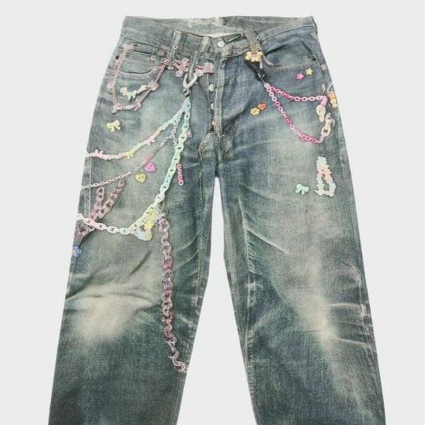 ACNE STUDIOS Printed wide-leg jeans AA55073001