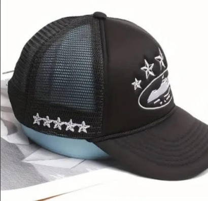 Corteiz 5 Starz Alcatraz Mesh Trucker Hat Black DO40343004