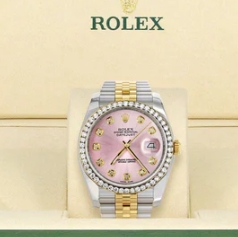 Rolex Hidden Clasp Gold Rolex Datejust Watch  36Mm Pink Dial Jubilee Band GC60001032
