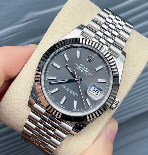 Rolex Datejust 41 2024 Datejust 41 Fluted Bezel Jubilee Bracelet Rhodium Grey Dial  GC30001047