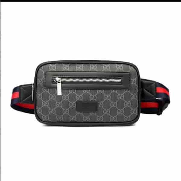 Gucci  Black Monogram GG Supreme Web Belt Bag BA90002012