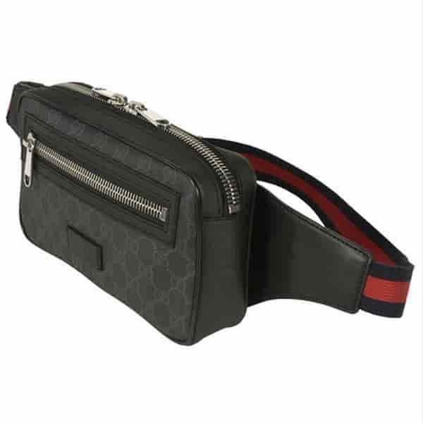 Gucci Body Bag GG Supreme Canvas Black Waist Bag BA60002004