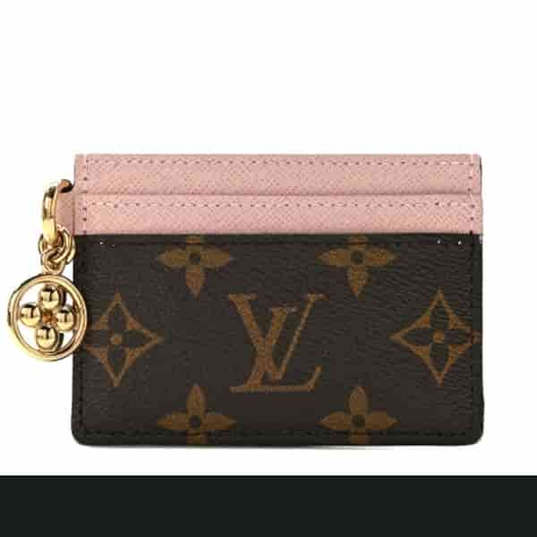 Louis Vuitton Monogram LV Charms Card Holder Rose Ballerine BO75001149
