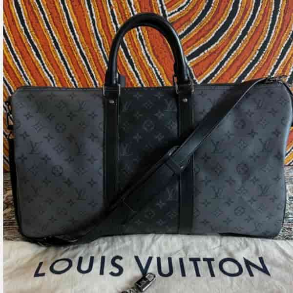 Louis Vuitton Keepall Bandouliere 50 Monogram Eclipse Duffle Bag BC40001166
