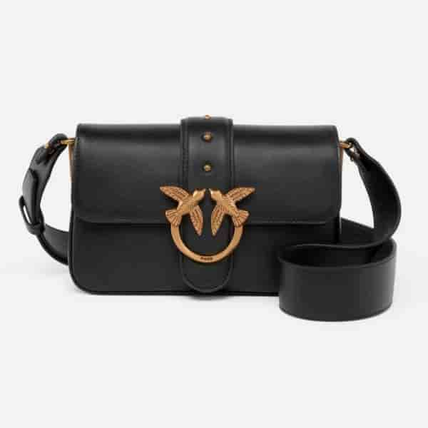 Pinko Mini Love Bag Soft Shoulder Bag In Leather BB68005002