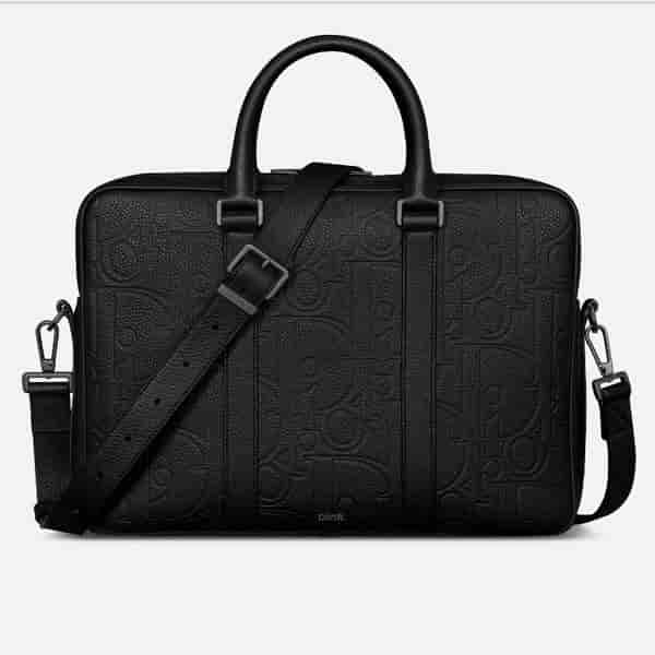 Zipped Briefcase Black Dior Gravity Leather And Black Grained Calfskin BC20024018
