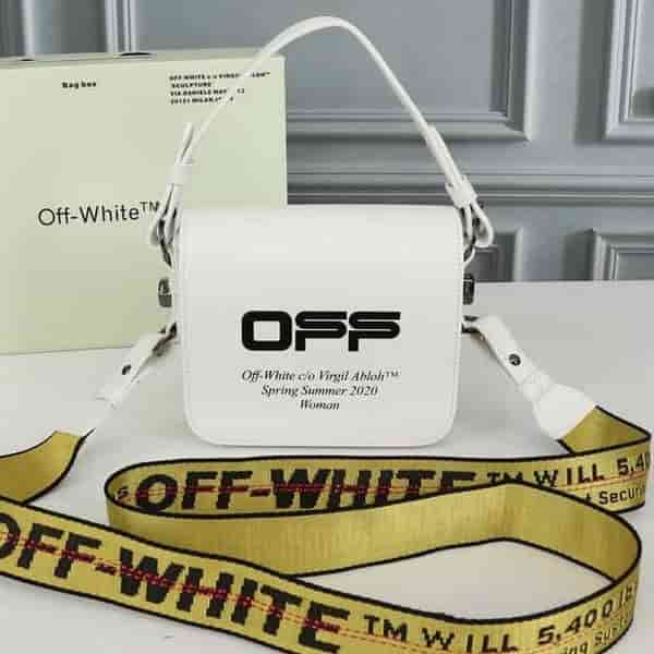Off-White Saffiano Leather Shoulder Bag BD40025001