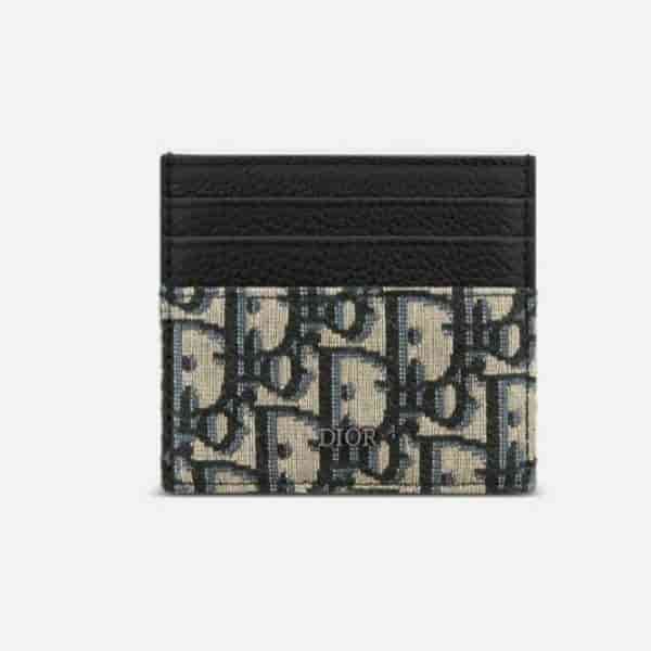Dior Montaigne Freesia Card Holder Blue Dior Oblique Jacquard BO65024008