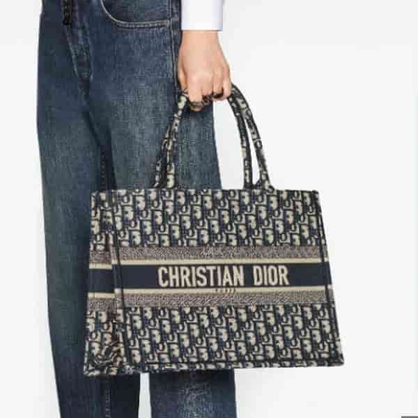 Dior Book Tote Blue Dior Oblique Embroidery BA30024017