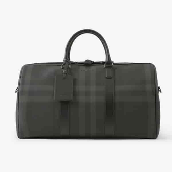 Burberry Plaid Artificial Leather Travel Bag BC38013001