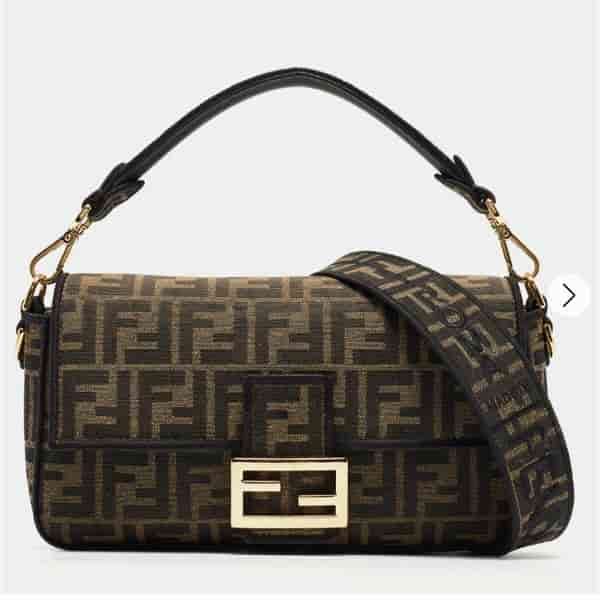 Fendi Tobacco Zucca Jacquard Canvas Medium Baguette Bag BA90023003