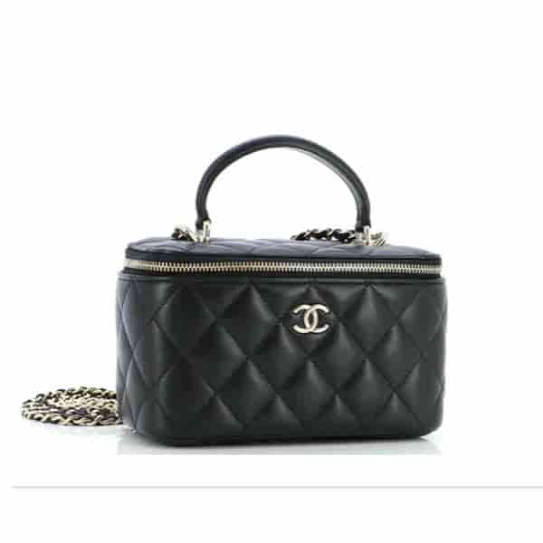 Chanel Classic Top Handle Vanity Case With Chain Quilted Lambskin Small BB40026004