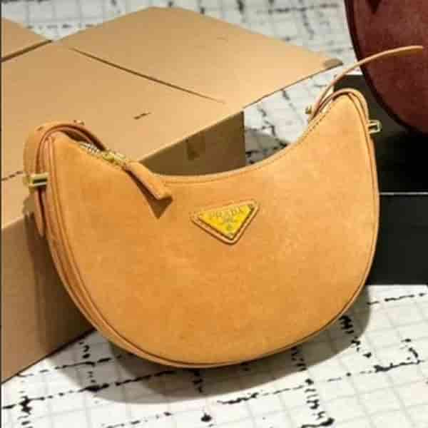 Prada Arqué Suede Shoulder Bag BA60012009