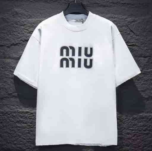Miu Miu White Minimalist Loose T-shirt AO95107002