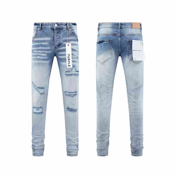 Purple Brand Snowflake Ink Splatter Knife Cuts Hole In Tight Fitting Jeans AA35048066