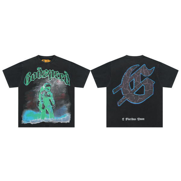Godspeed Space Walk High Quality Washed Trendy T-shirt Short Sleeve AO62108181