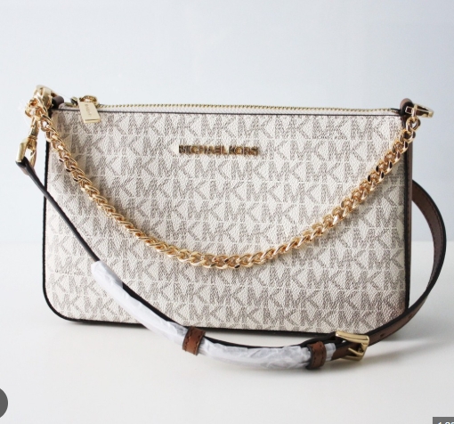 Michael Kors Jet Set Travel Signature Medium Zip Pouchette Purse BA55008003
