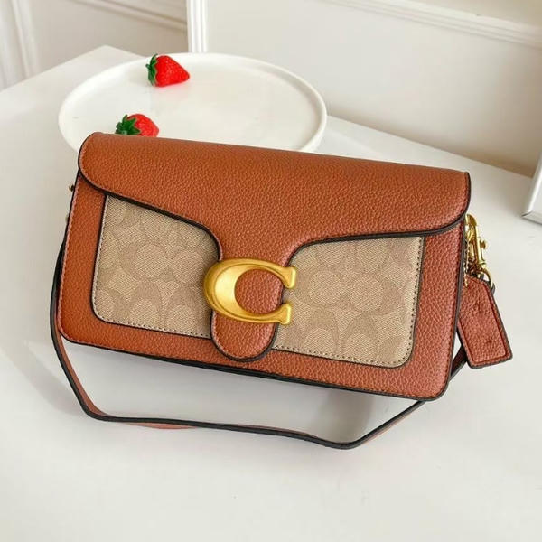 Coach Brown Leather Chain Clutch BO90028003