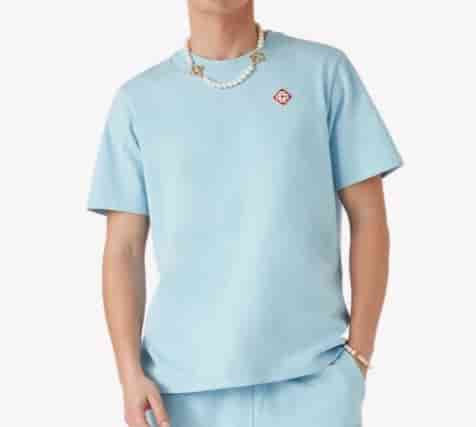 Casablanca Men's Simple Short Sleeve Blue AO90046151