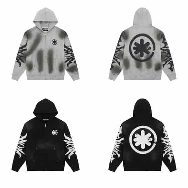 LOSTSHDWS Simple Tie Dye Zipper Hoodie AA35115007