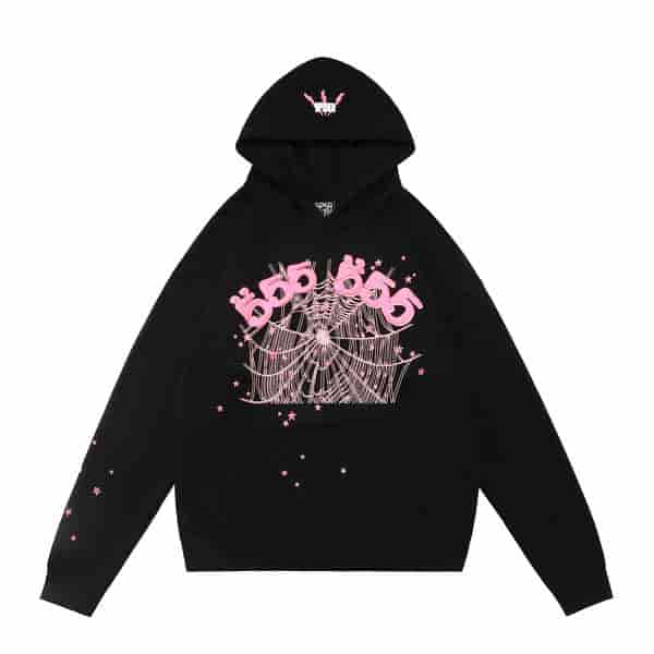 Sp5der Pink Star Spider Web Hoodie AO95023111