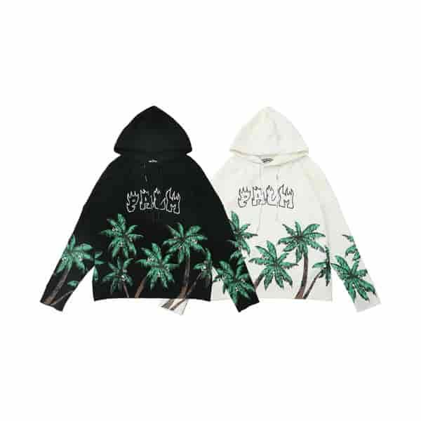 Palm Angels Coconut Tree Printed Letter Hoodie AA35010086