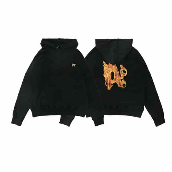 Palm Angels Black Minimalist Flame Sweatshirt AA08010148