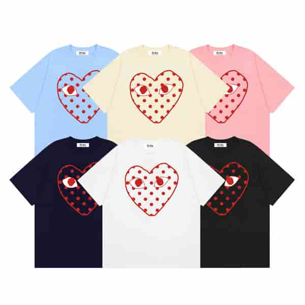 CDG PLAY Versatile Polka Dot Cute Logo T-shirt AO50049041