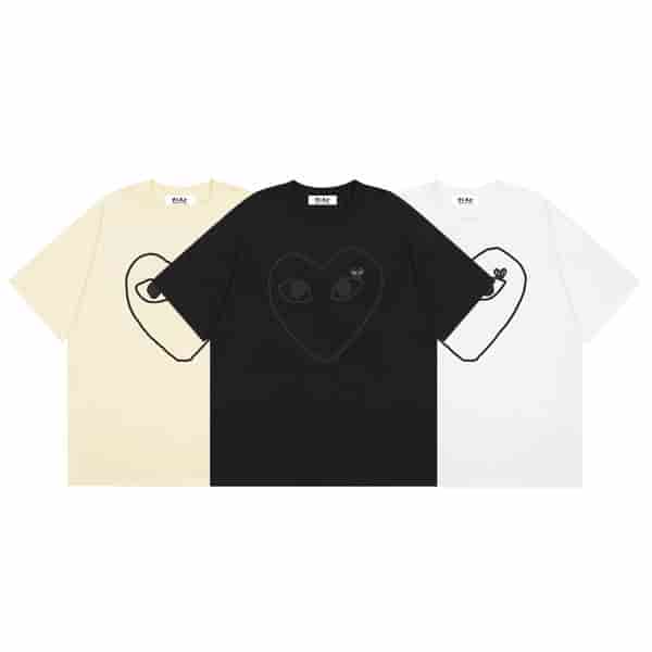 CDG PLAY Graffiti Logo Minimalist T-shirt In Black AO50049028