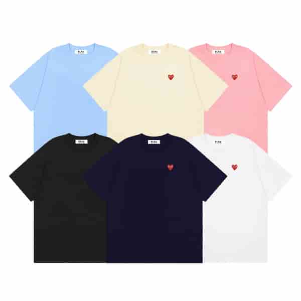 CDG PLAY Solid Color Small Logo T-shirt AO50049023