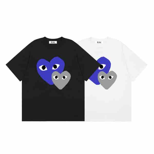CDG PLAY Simple Double Logo Printed T-shirt AO50049039
