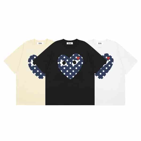 CDG PLAY Wave Dot Logo Short Sleeved Shirt AO50049016