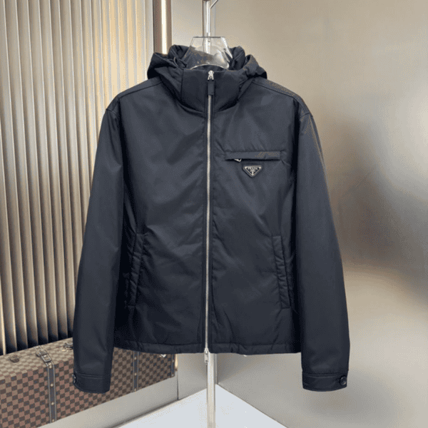 Prada Stand Up Collar Hooded Windproof Jacket AE20043058
