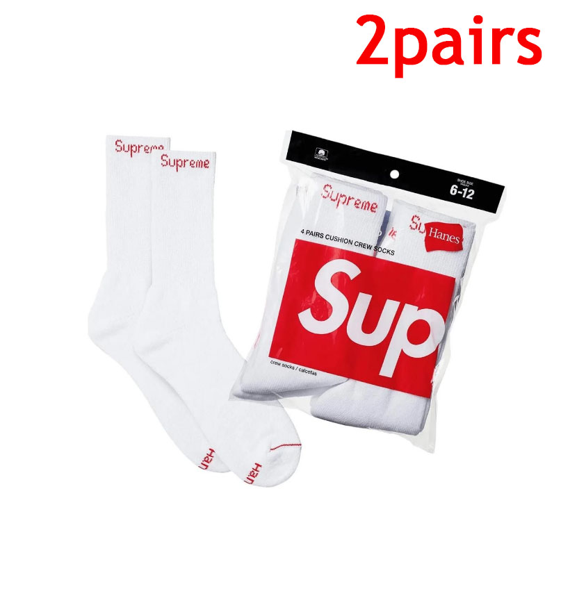 Supreme Red And White Mid Length Socks DO30617001